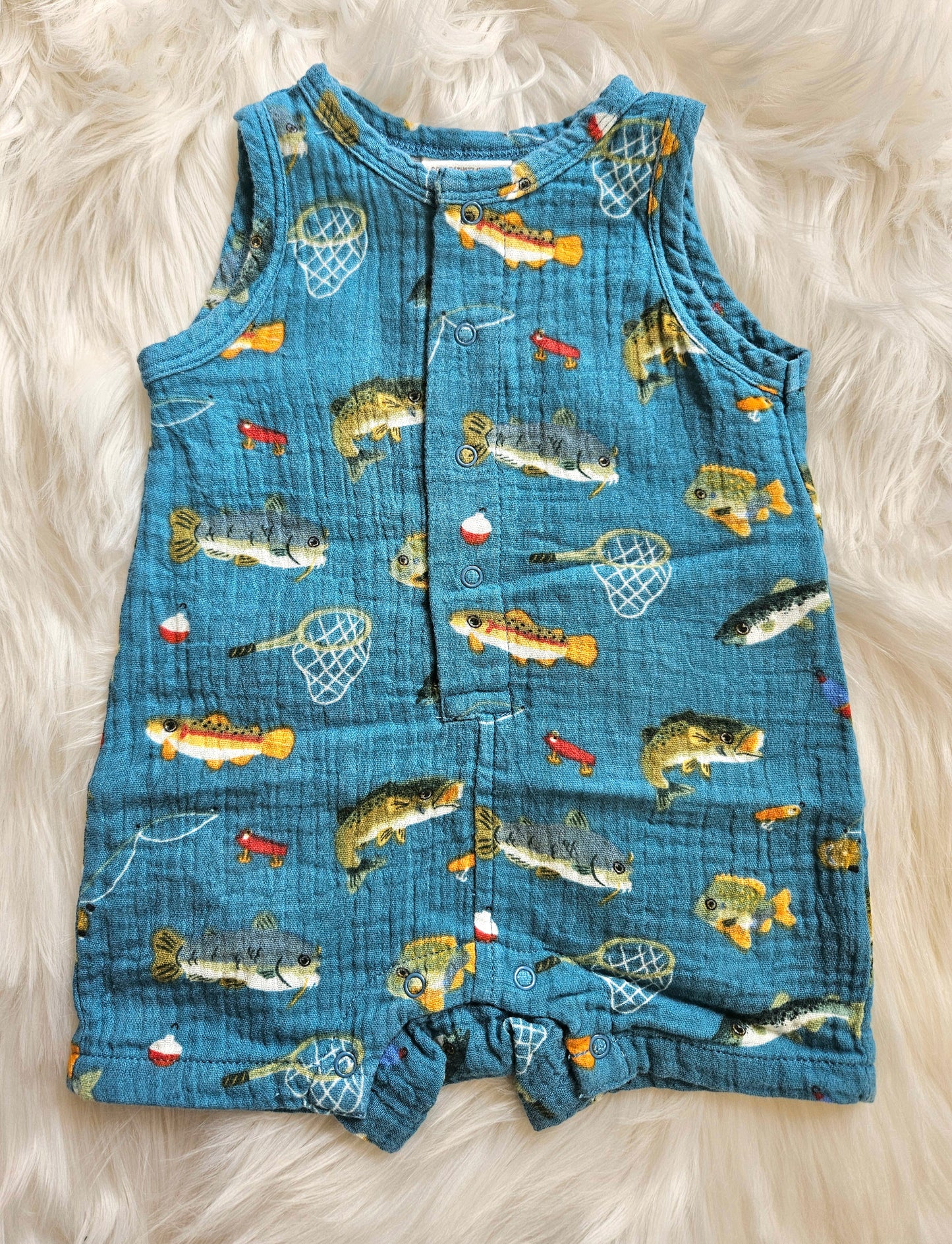 Let's Go Fishing Boys Romper