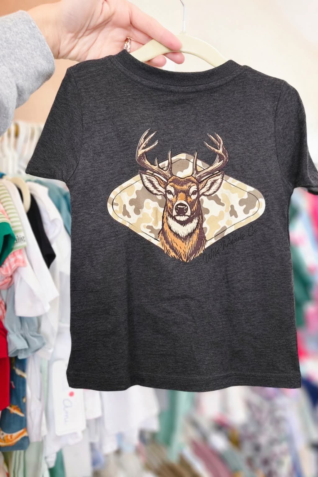 Deer Head/ Camo Boys Tee Shirt #455