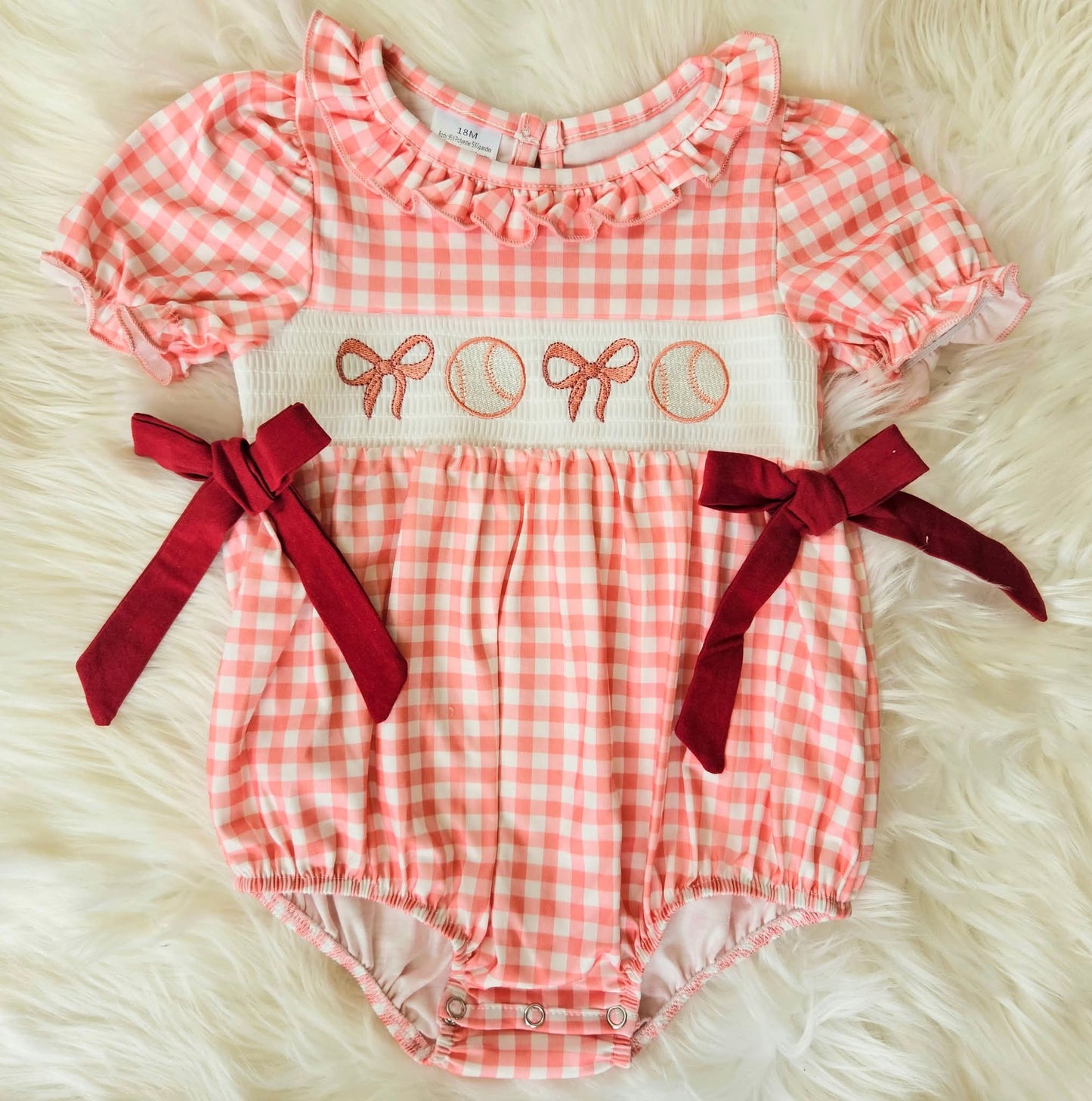 Girls Bow/Baseball Bubble