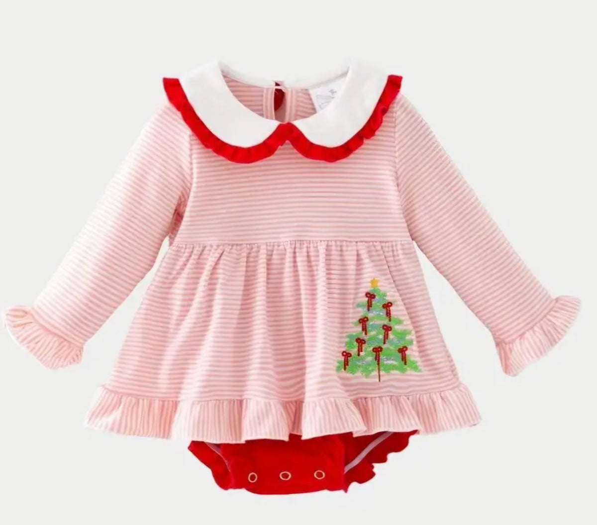 Ribbon Tree Christmas Diaper Bubble #584