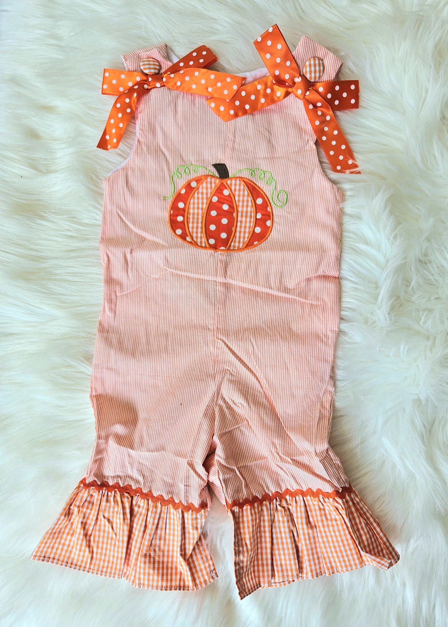 Polka-Dot-Pumpkin Girls Fall Jumper