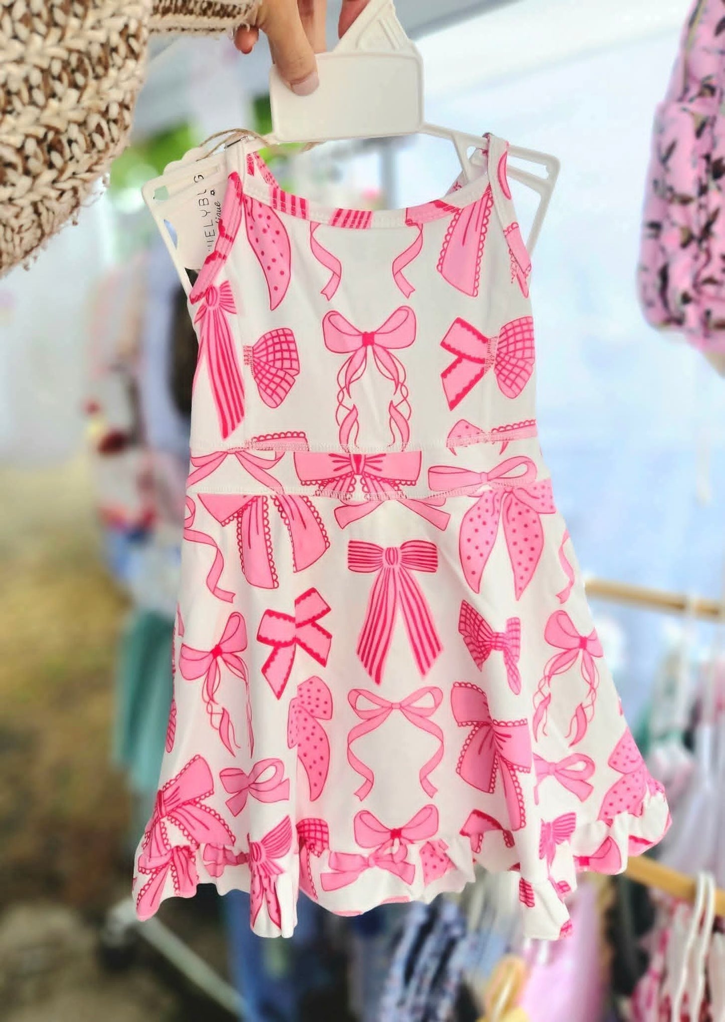 Ribbon Bow Tank Dress W/ Built in Shorts #541