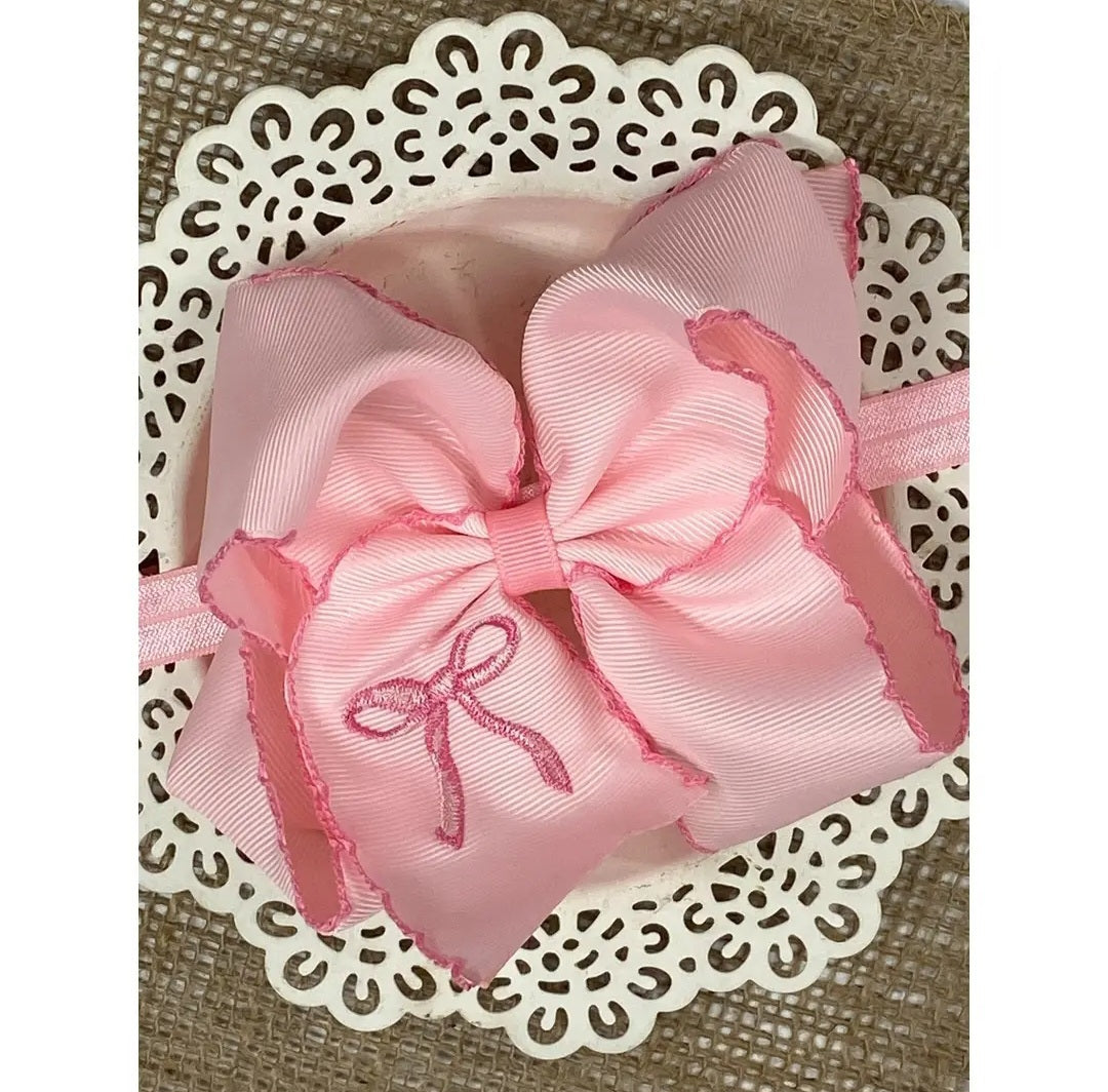 Pink Ribbon Bow Headband Bow