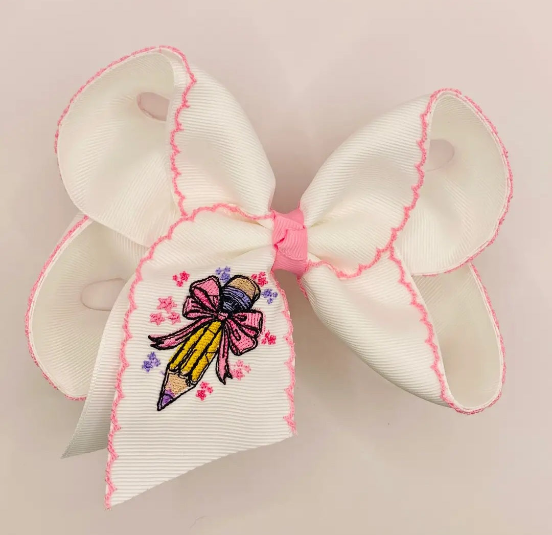 Back To School Pencil Clip Hairbow