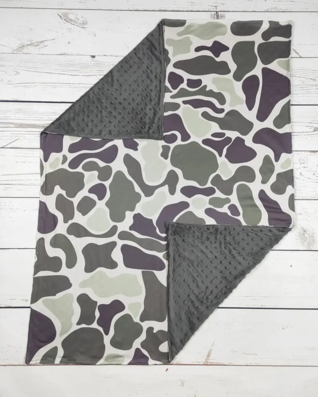 Grey and Green Camo Baby/Toddler Blanket