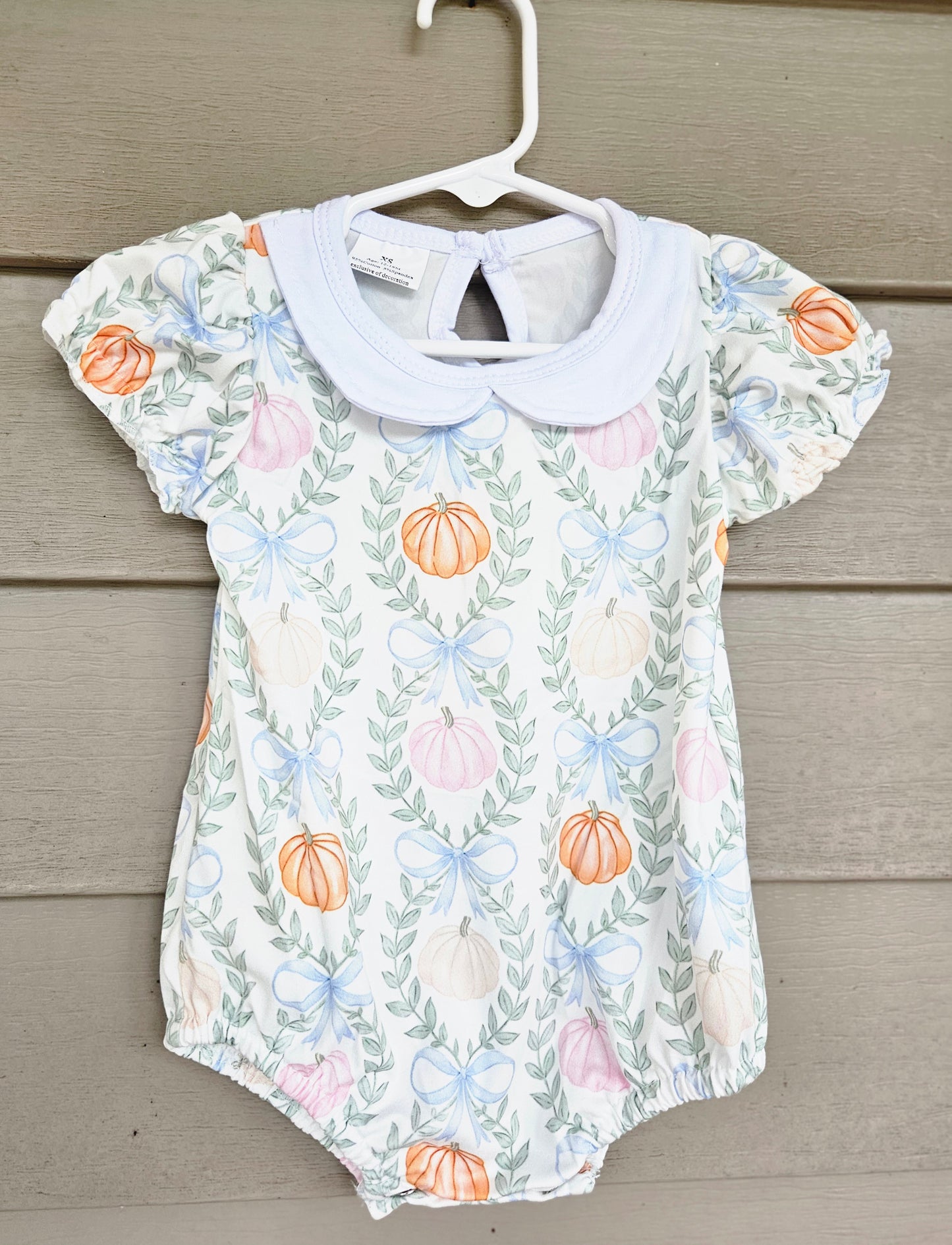 Bows and Pumpkins Girls Bubble