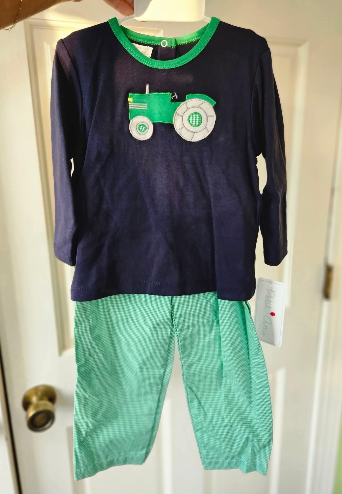 Boy's Tractor Navy Pants Set