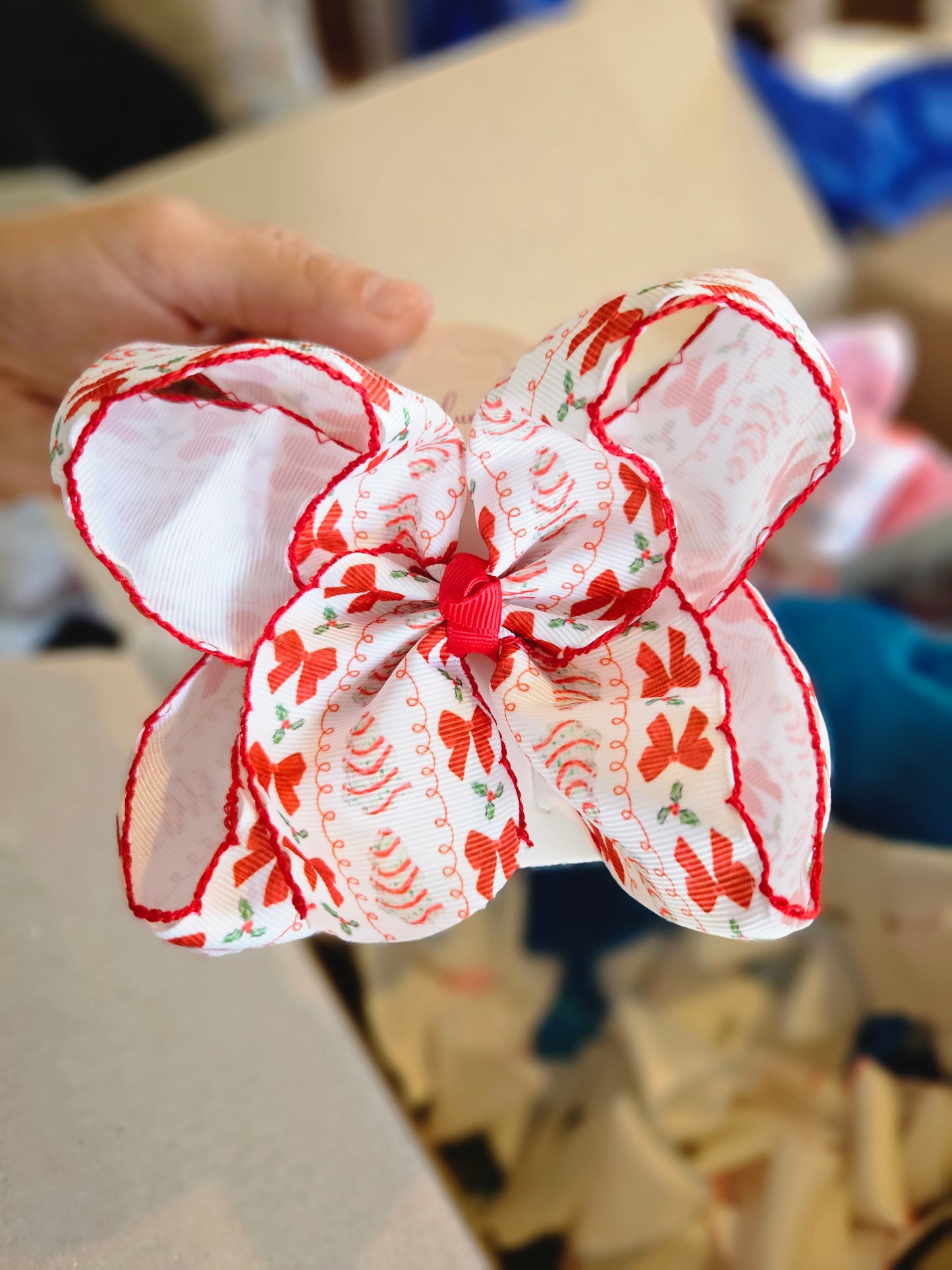 Christmas Tree Cakes Clip Bow