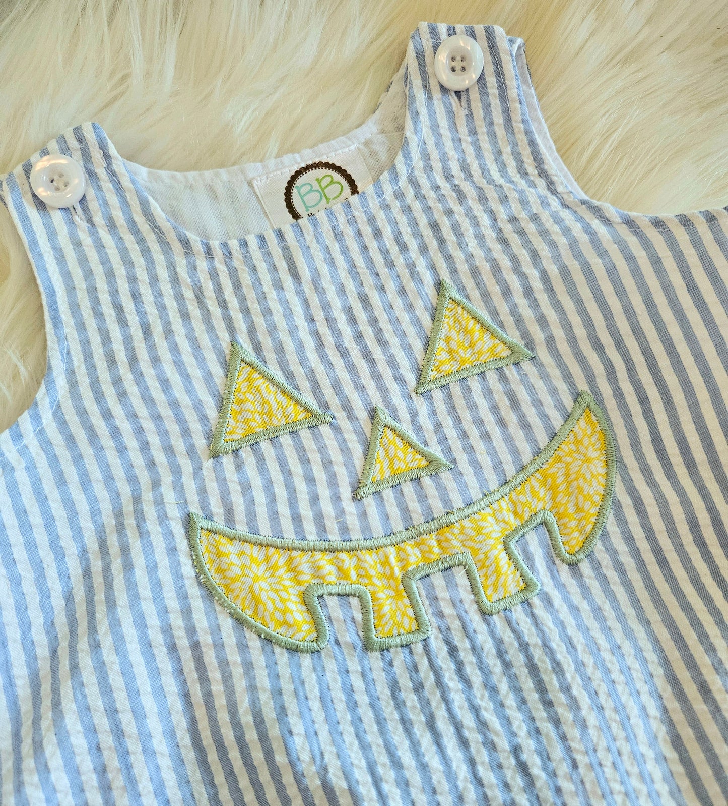 Embroidered Jack-O-Lantern Boys Bubble