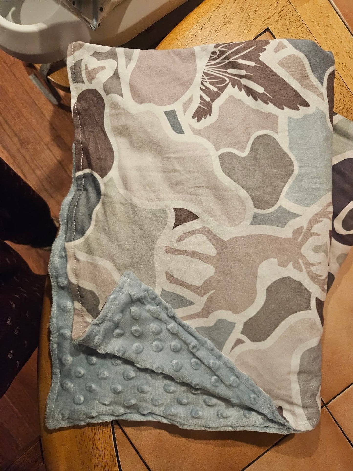 Blue and Camo Game Animals Blanket