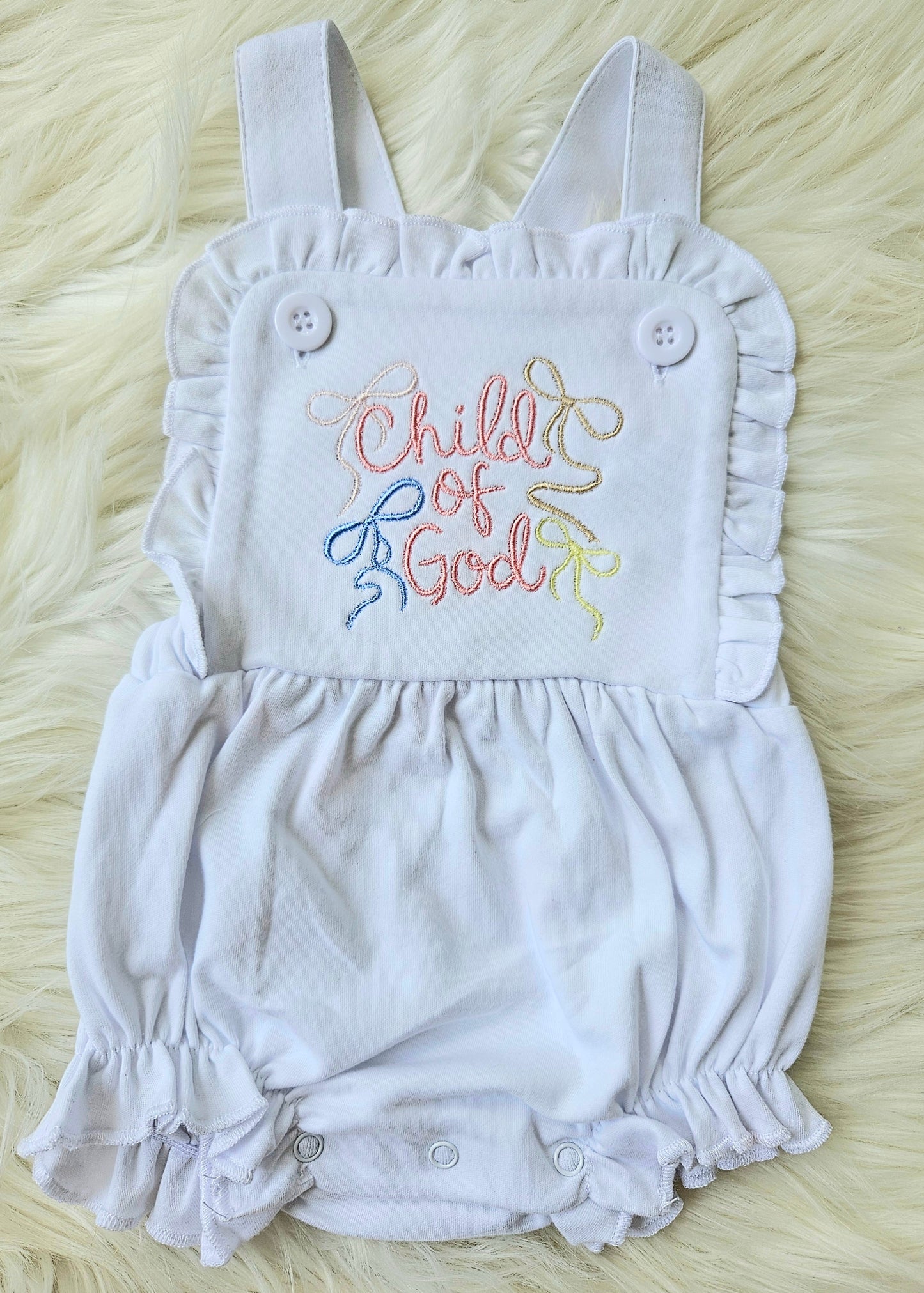 "Child of God" Girls Sunsuit Bubble