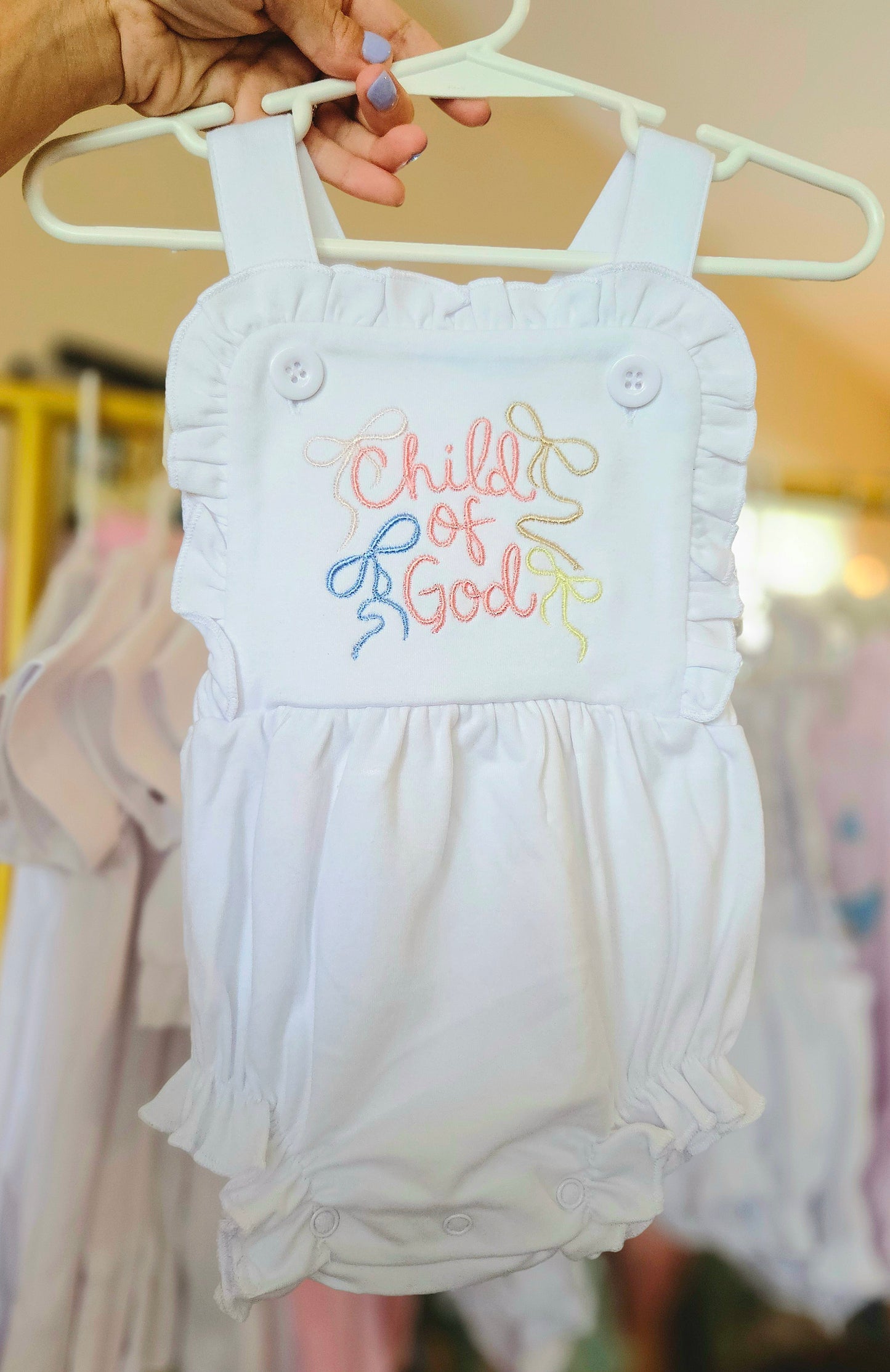 "Child of God" Girls Sunsuit Bubble