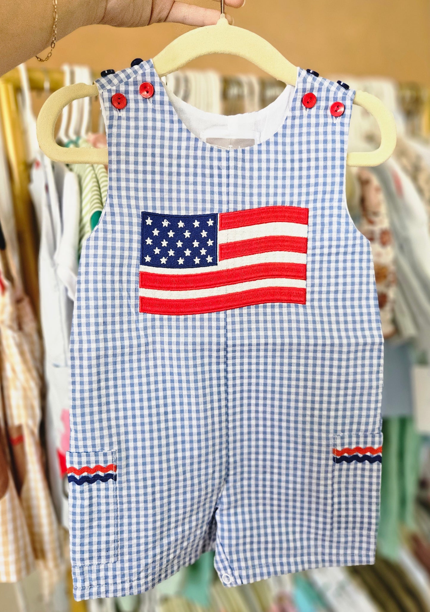 Boys Patriotic American Flag Romper #462