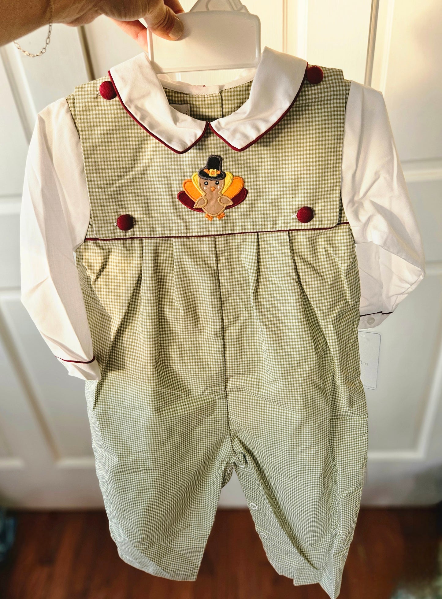 Thanksgiving Boys Longall with Removable Bib