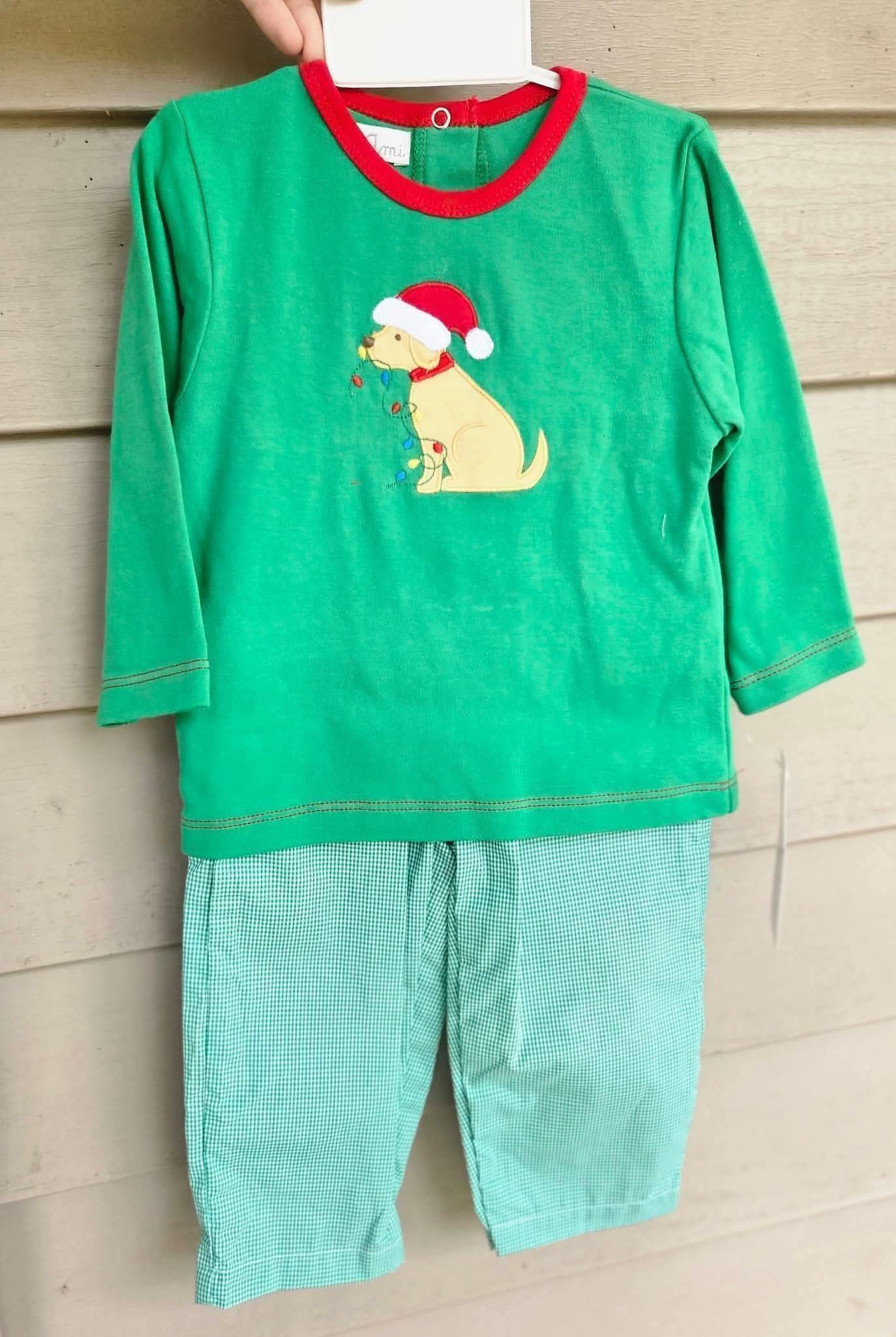 Boys Christmas Dog Pants Set