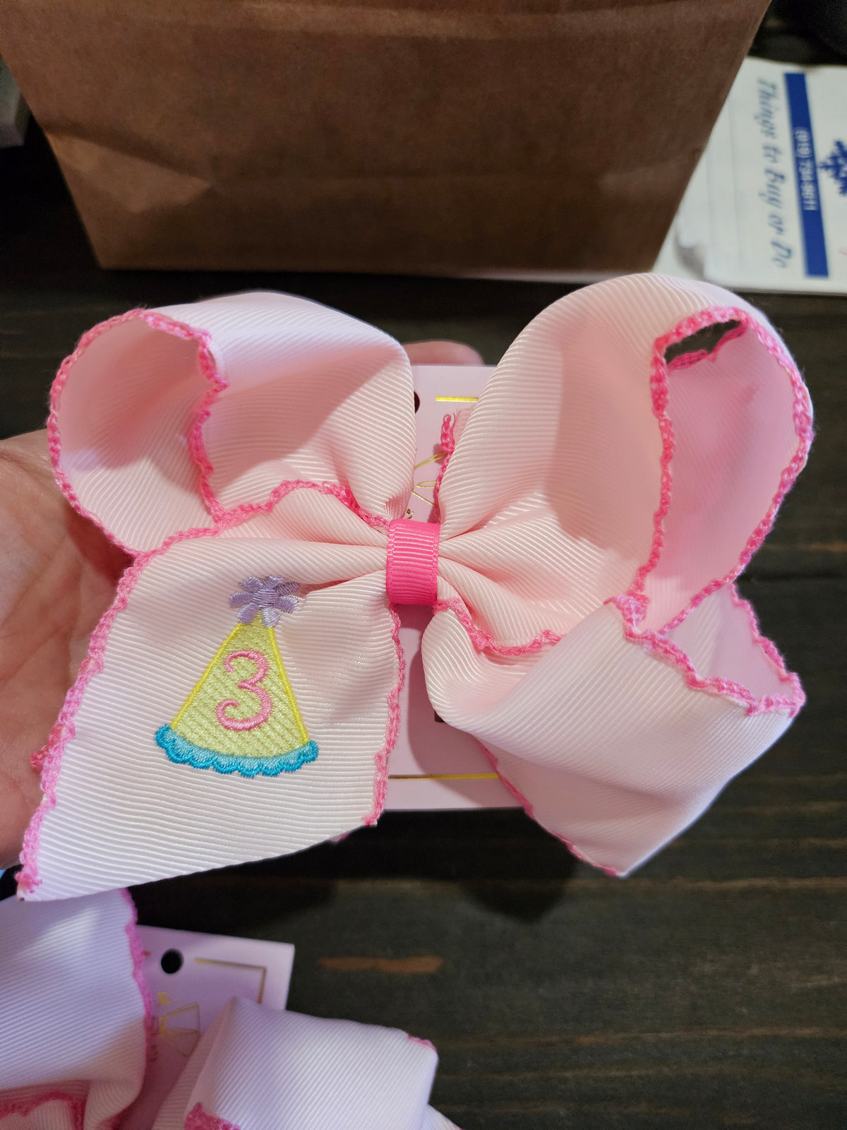 Third Birhday Clip Hair Bow