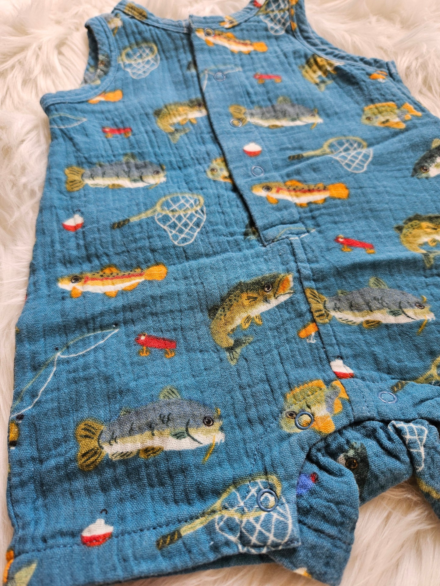 Let's Go Fishing Boys Romper