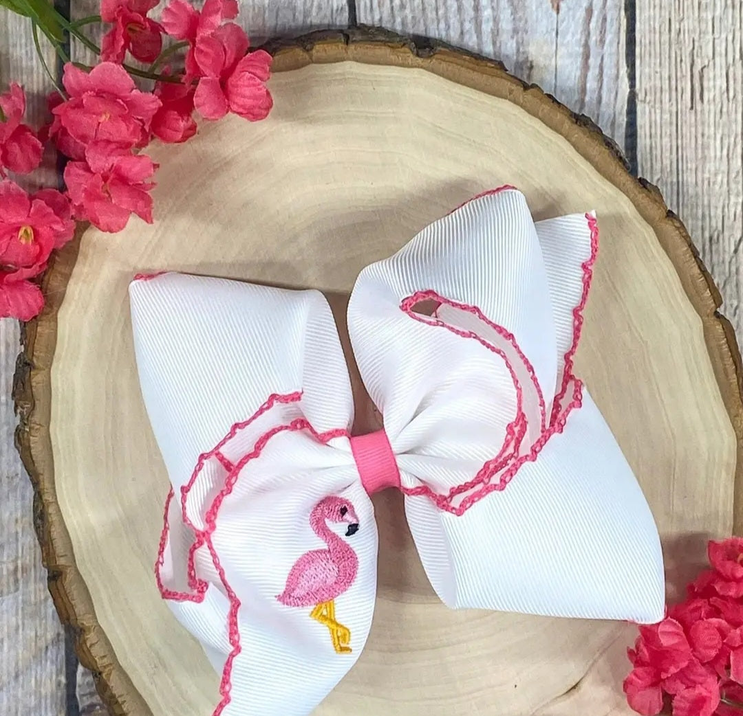 Flamingo Clip Bow