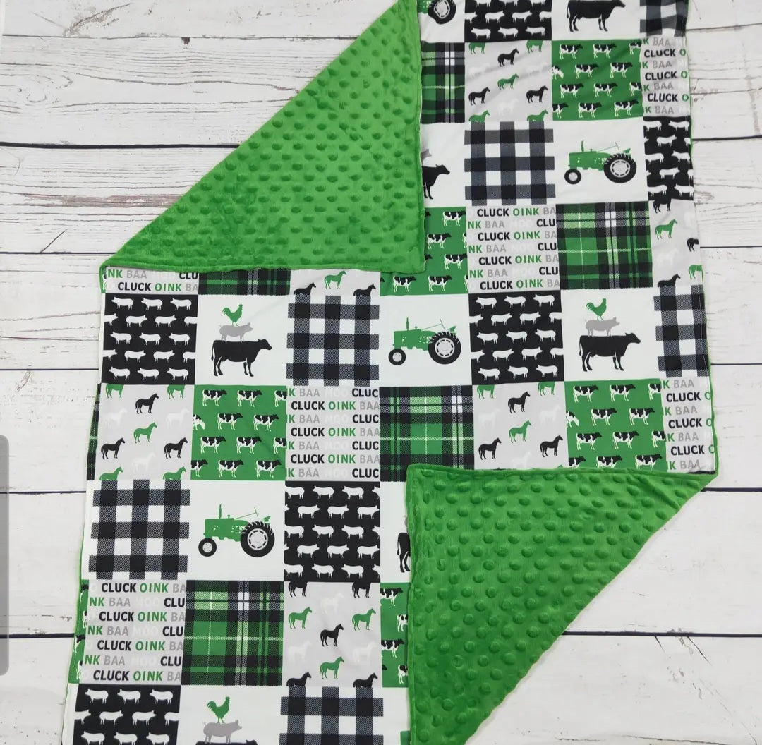 Farm and Tractor Themed Infant/Toddler Blanket