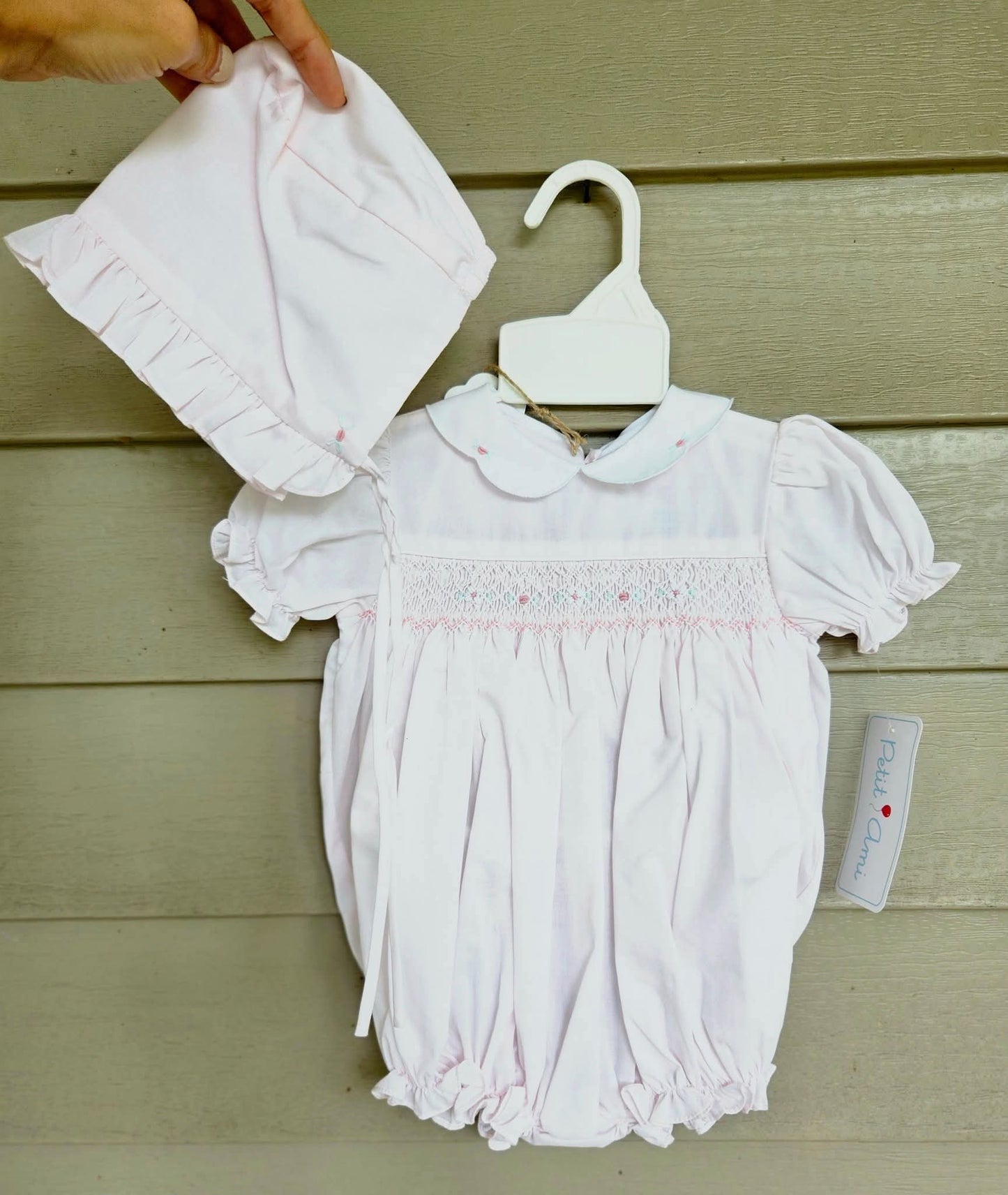Pink Heirloom Smocked Bubble