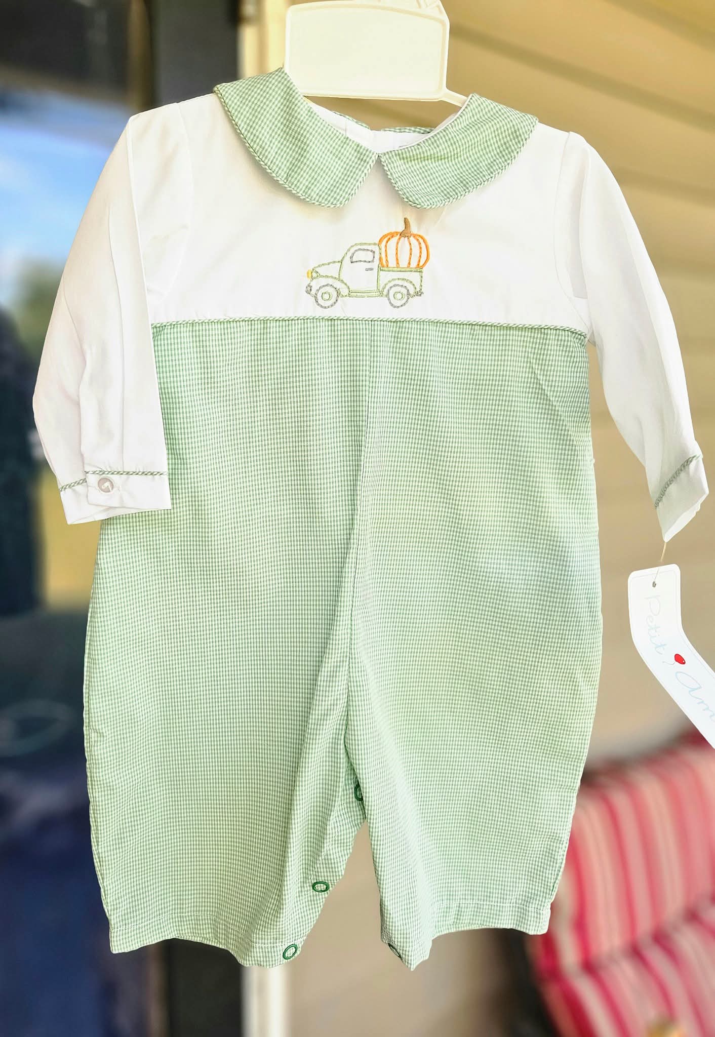 Pumpkin Truck Boys Collared Romper