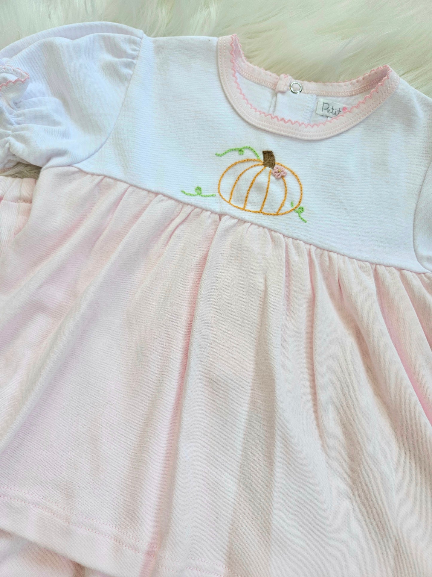 Pumpkin Embroidered Girls Set