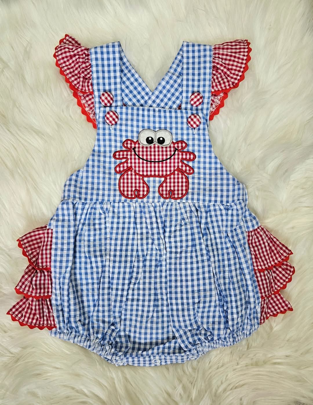 Crabby Days Cross Back Sunsuit Bubble
