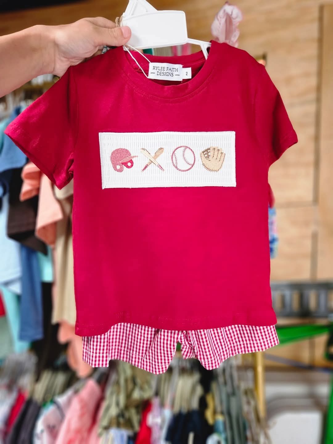 Boys Smocked Baseball Set