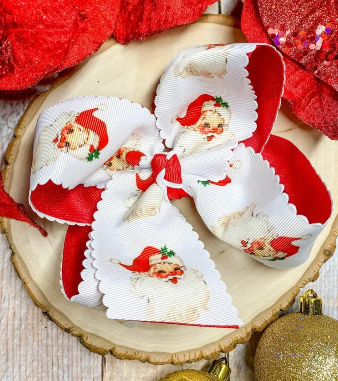 Vintage Santa Clip Bow