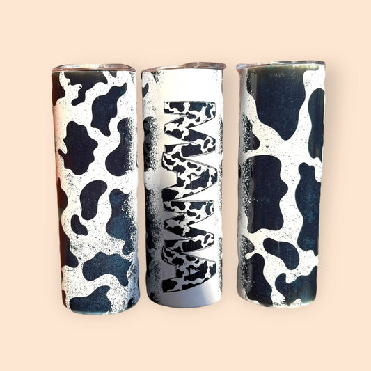 Cow Print Mama Stainless Steel 20 oz Skinny Tumbler