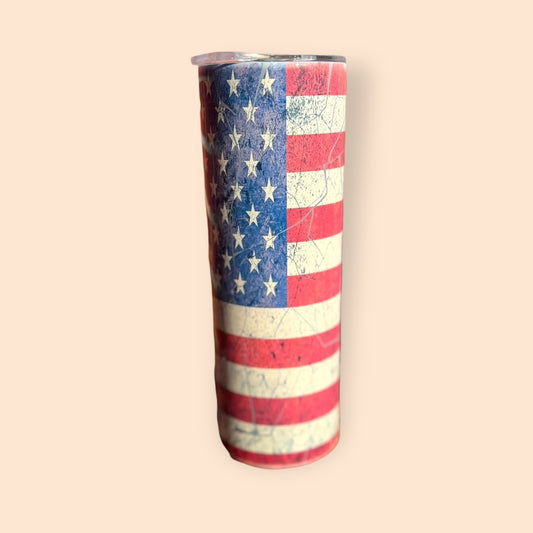 American Flag Stainless Steel 20 oz Skinny Tumbler