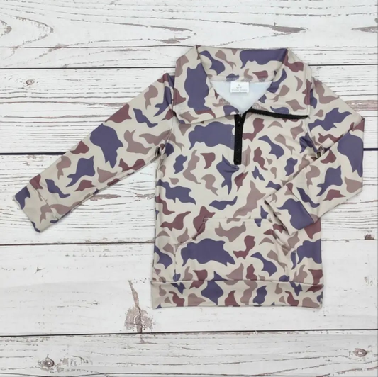Boys Fall Camo Pullover Hoodie