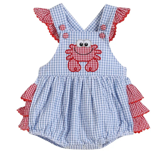 Crabby Days Cross Back Sunsuit Bubble