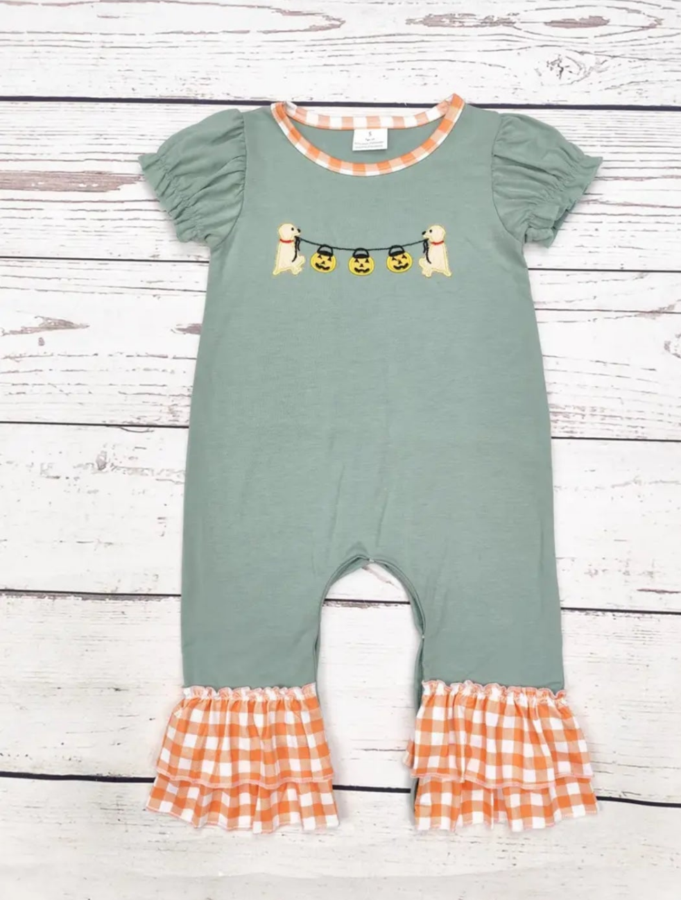 Halloween Dogs Girls Ruffle Jumper