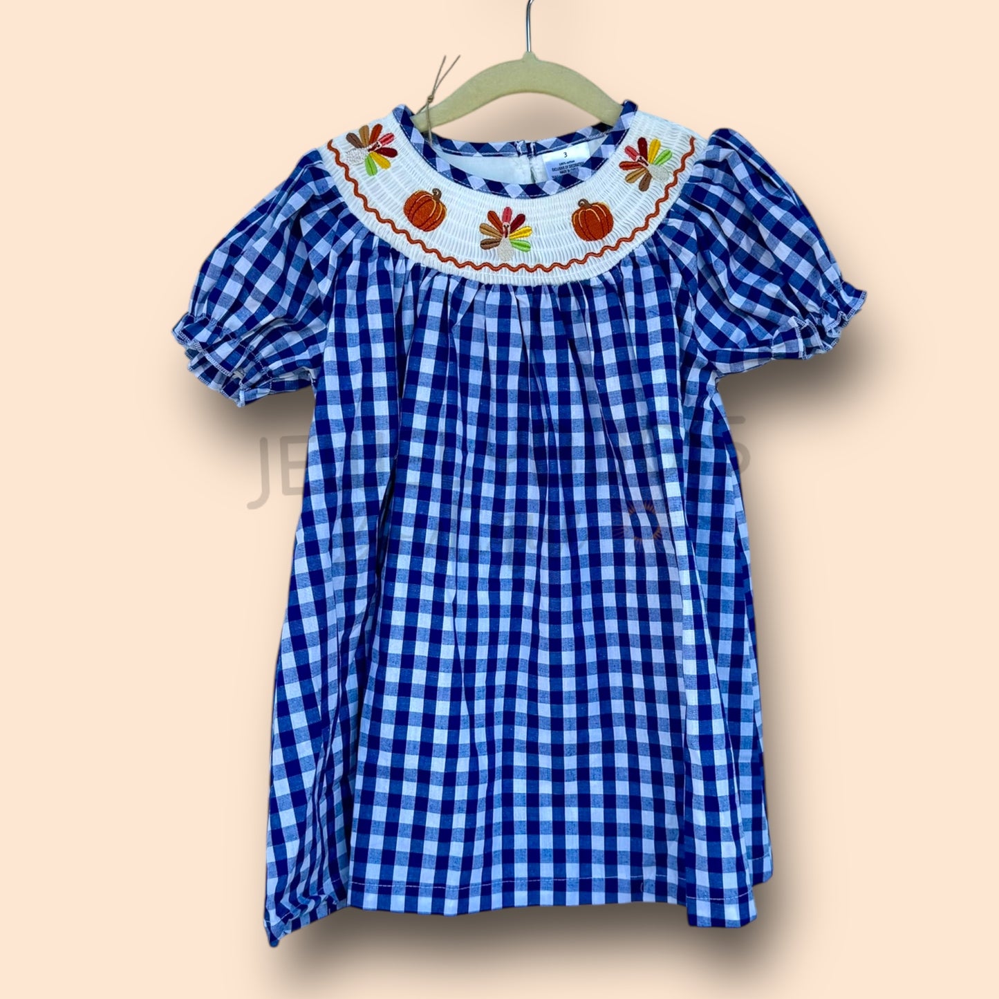 Turkeys and Pumpkins Smock Dress