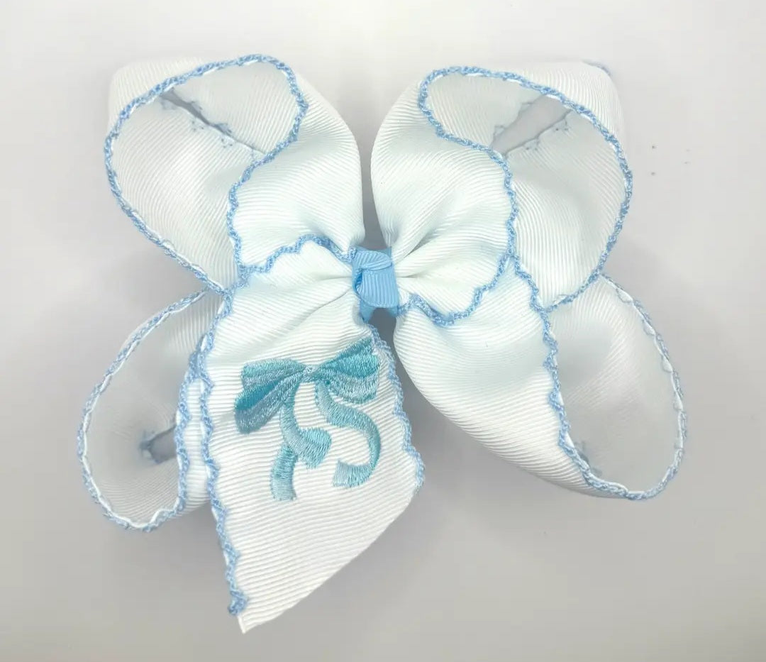 Blue Bow Clip Hairbow