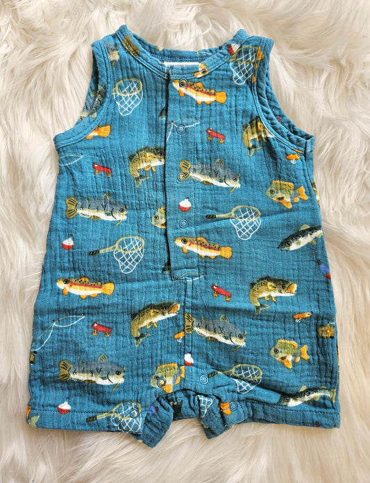 Let's Go Fishing Boys Romper