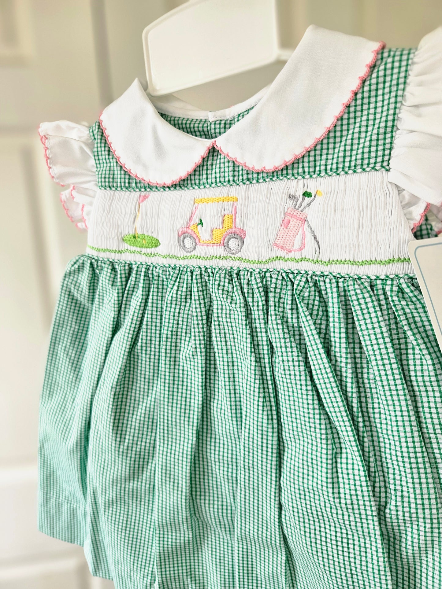 Girls Golf Smocked Ruffle Dress #491