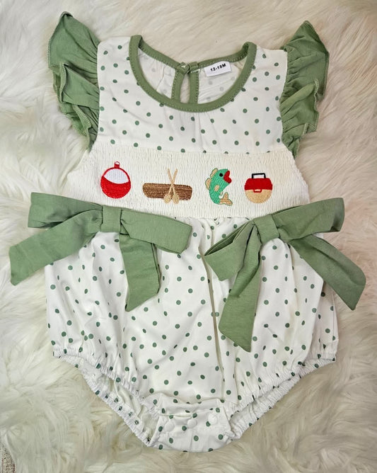 Smocked Girls Fishing Bubble