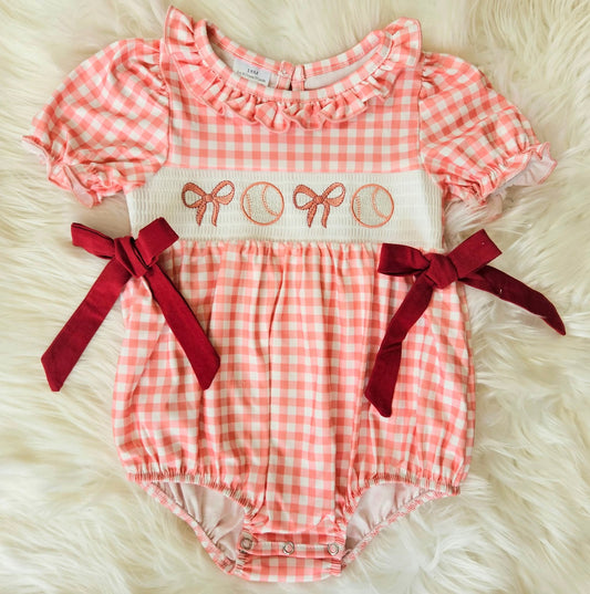 Girls Bow/Baseball Bubble