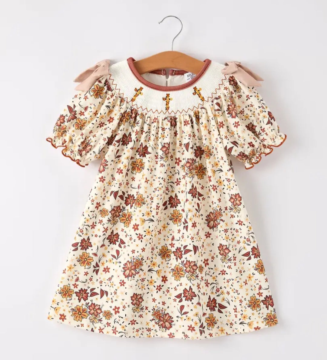 Floral Cross Smock Dress