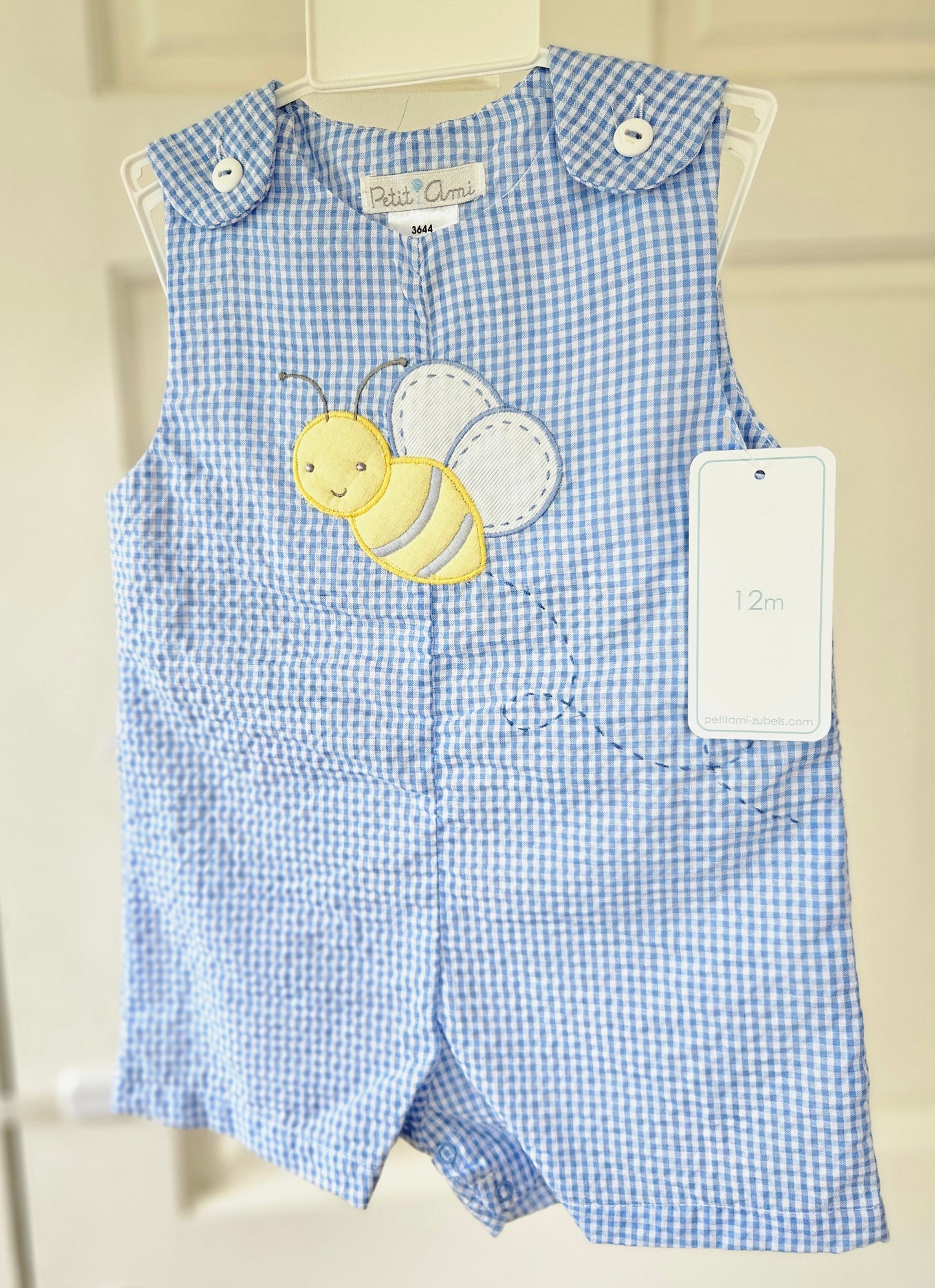 Boys Embroidered Bumble Bee Summer Romper #554
