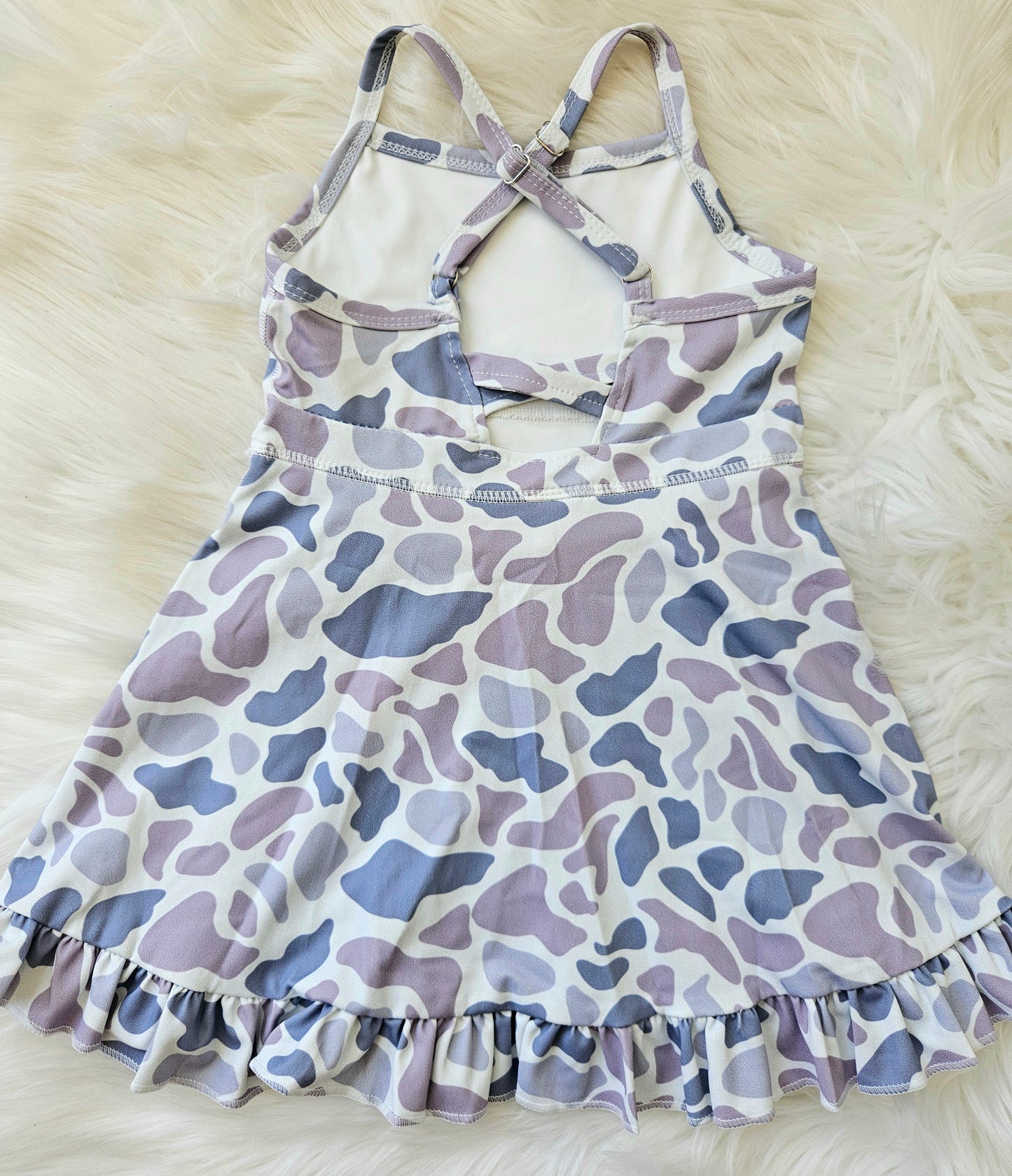 Girls Camo Athletic Build-in-shorts Tank Dress #513
