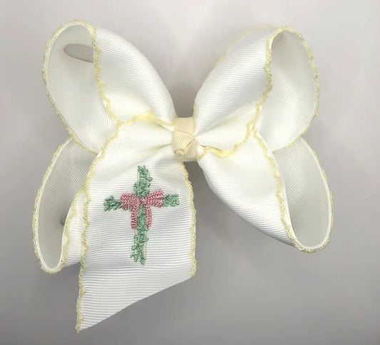 Easter Cross Clip Hair Bow