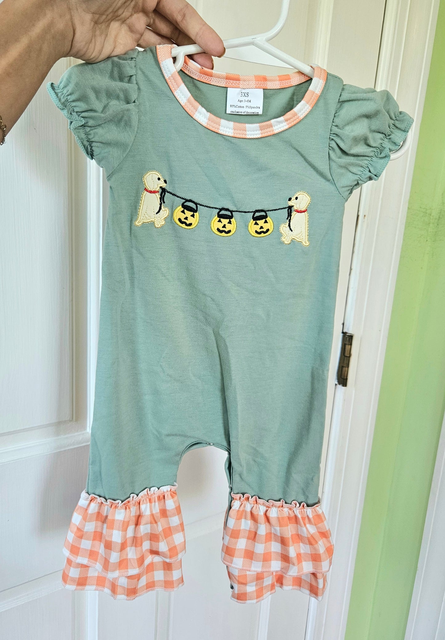 Halloween Dogs Girls Ruffle Jumper