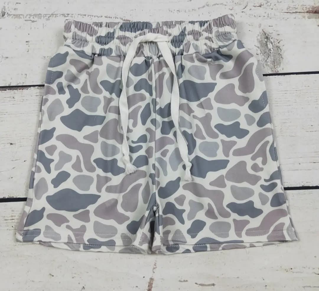 Grey Camo Boys Summer Shorts #450