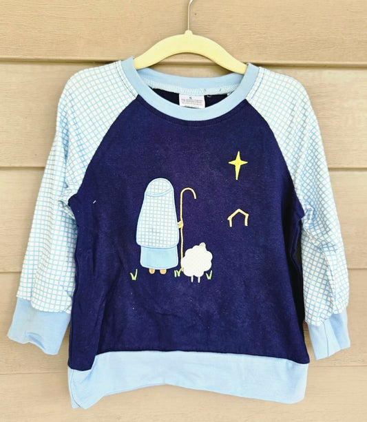 Boys Nativity Embroidered Long Sleeve Tee