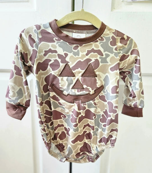 Camouflage Jack-O-Lantern Boys Bubble