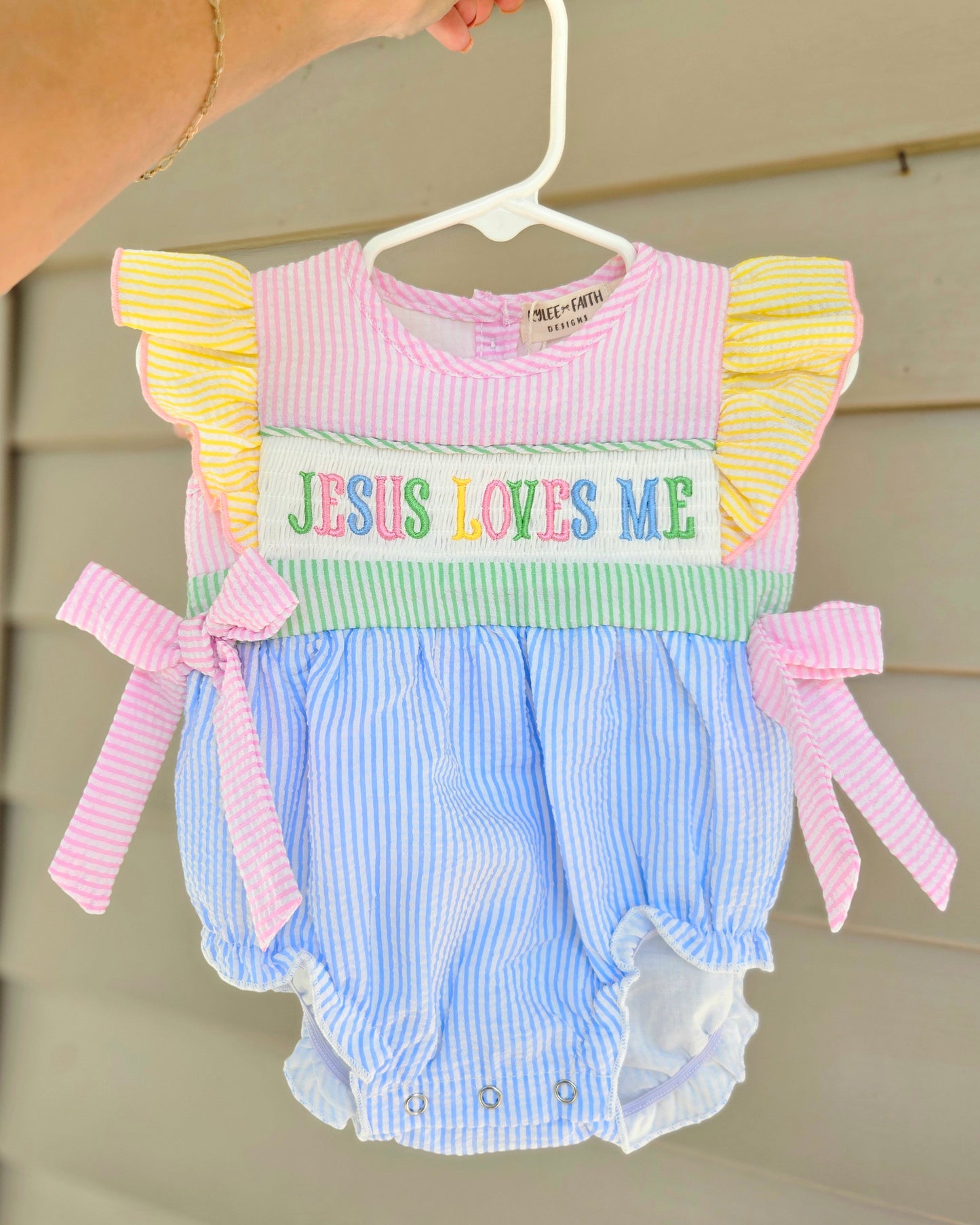 Jesus Loves Me Smocked Bubble #482