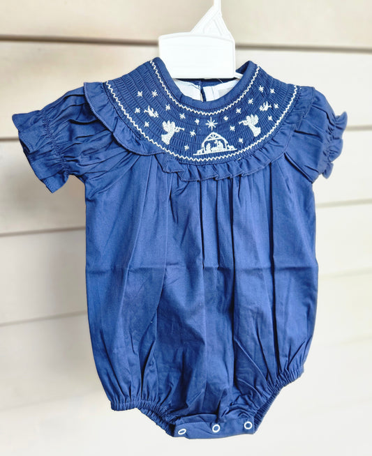 Navy Nativity Christmas Bubble